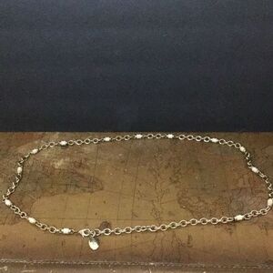Belt vintage Liz Claiborne gold chain and cream beads 39” long